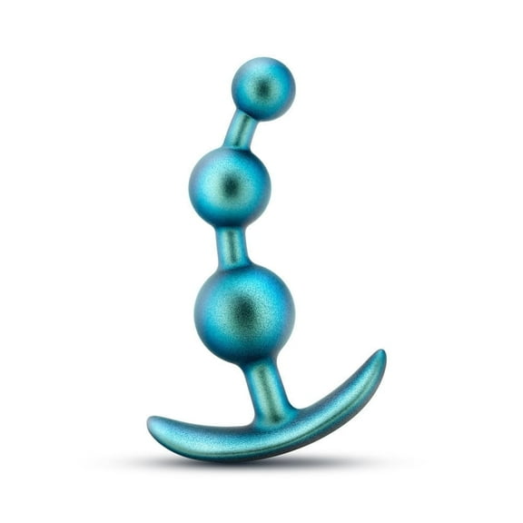 Eden Silicone Triple Bead Anal Plug with Anchor Base & Iridescent Finish, Blue