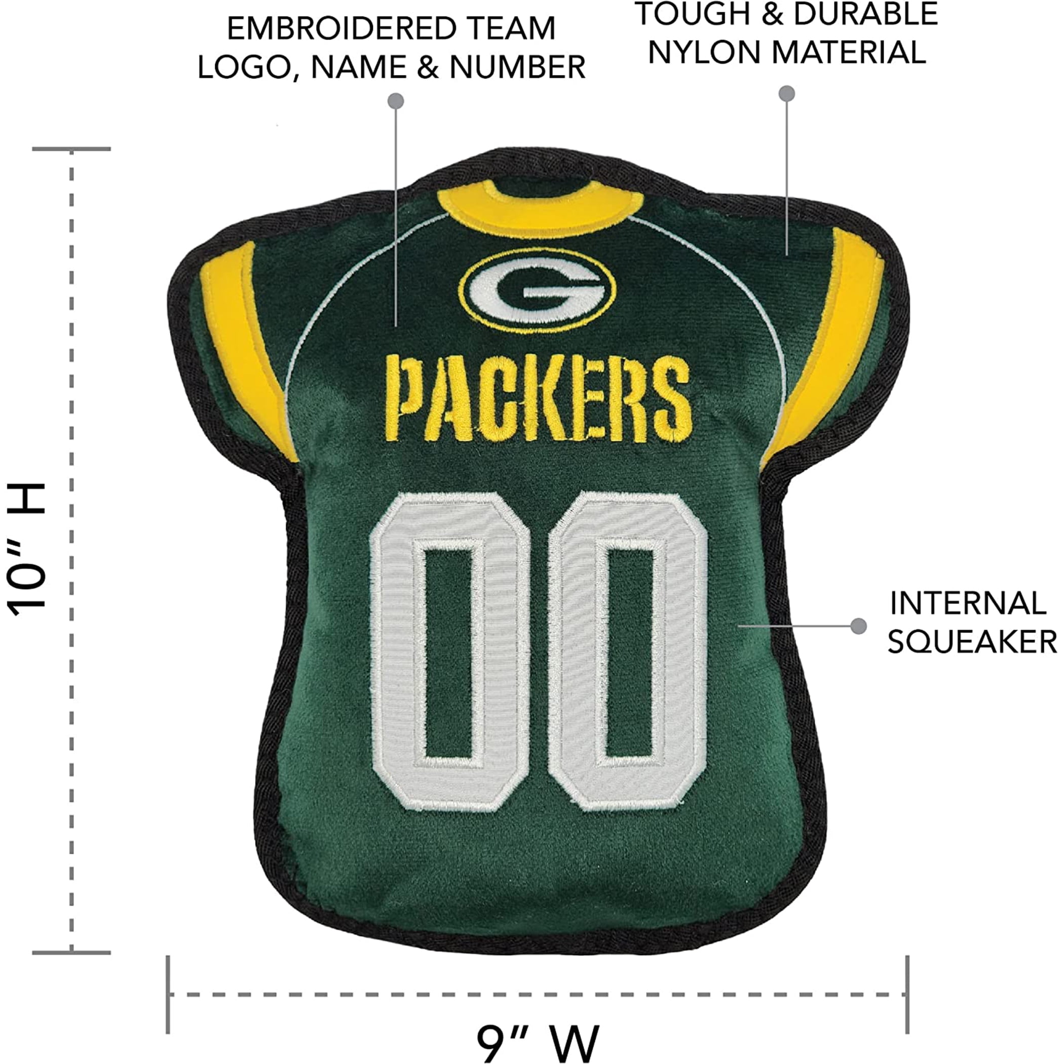 NFL Tough Jersey Pet Dog Toy Premium Quality with Built-in Squeaker Chew Toy