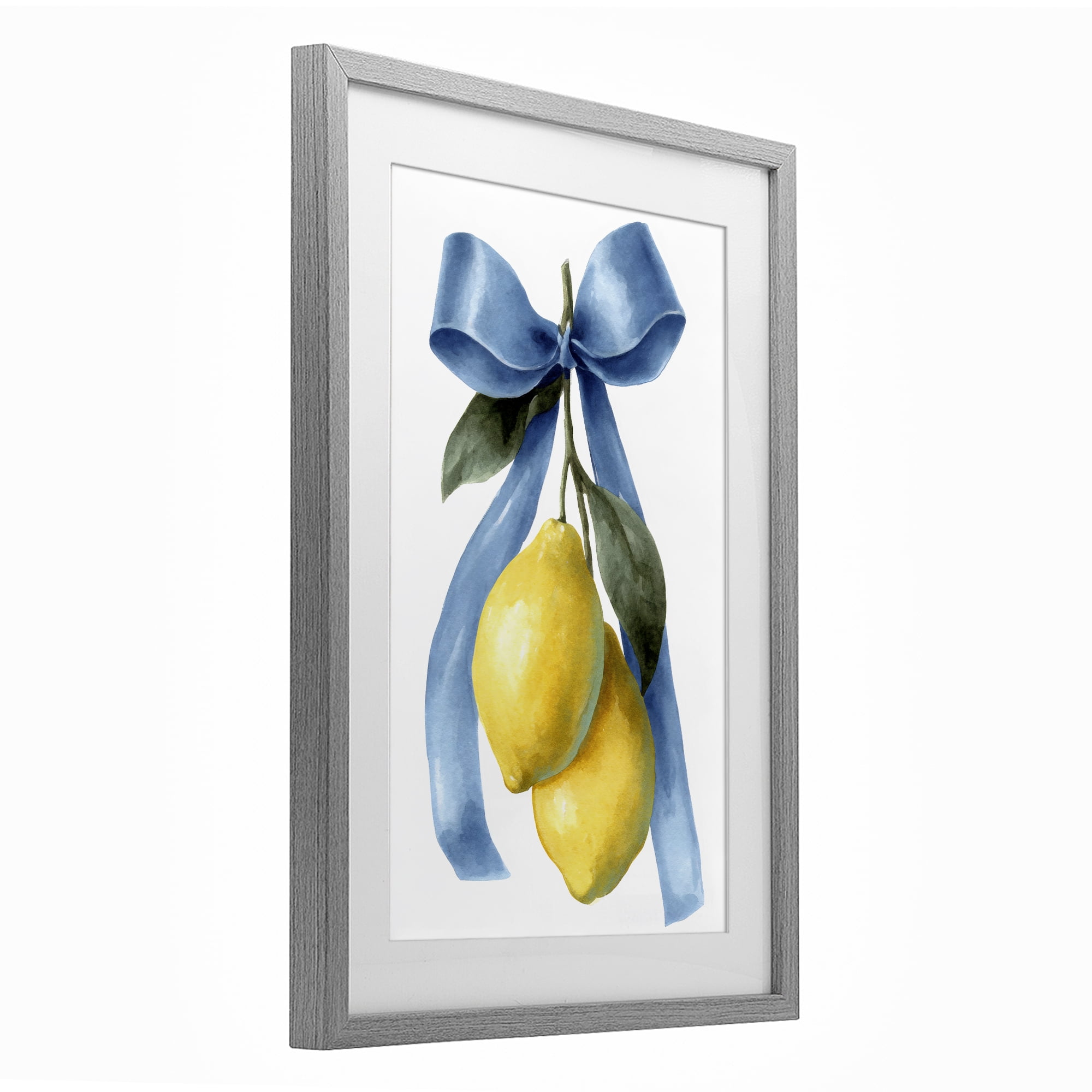 Stupell Industries Sweet & Sour Lemons Gray Framed Print Under Glass, design by Petal Prints Design