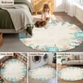 thumbnail image 5 of Round Area Rug 3.3 Ft, Beige Coastal Washable Non-Slip Circle Carpet for Living Room/Bedroom, Summer Nautical Beach Coral Starfish Low-Profile Small Kitchen Mats Collection Rugs for Indoor, 5 of 8