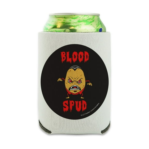 Blood Spud Vampire Potato Funny Humor Can Cooler - Drink Sleeve Hugger Collapsible Insulator - Beverage Insulated Holder