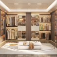 thumbnail image 7 of Besiost Closet System, 4-8 FT Closet Organizer Systems with 2 Wooden Drawers and 5 Hanging Rods, Can Fit 60 to 96 inch Walk-in Closet System, Greige Oak, 7 of 7