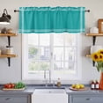 thumbnail image 4 of Pure Teal Green Valances for Windows, Simple Solid Color Light Filtering Kitchen Curtains, Rod Pocket Window Valance Curtains for Living Room Bedroom, 42" W x 18" L, 2 Panels, 4 of 9
