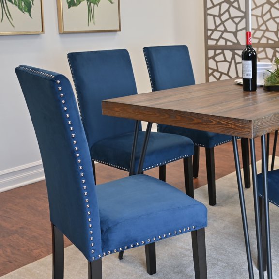 Newboti Furniture 7-Piece Dining Set, Hairpin Dining Table with 6 Chairs, 3 Color Options 74742