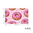 thumbnail image 4 of Joocar Donut Pattern Pink Icing Sprinkles Design Linen Table Mats Set Of 4 For Home Kitchen Table Decor 12x18 inch, 4 of 5