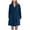 Navy, variant on Womens Plus Size Flannel Bath Robe Soft Midi Robes with Belt Comfy Long Sleeve Night Robes with Pockets Warm Winter Sleep Robe 2025 Hot Pink XXXL