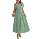 thumbnail image 1 of Vestido casual BTFBM para mujer, verano 2025, cuello en V y cintura elástica, 1 of 9