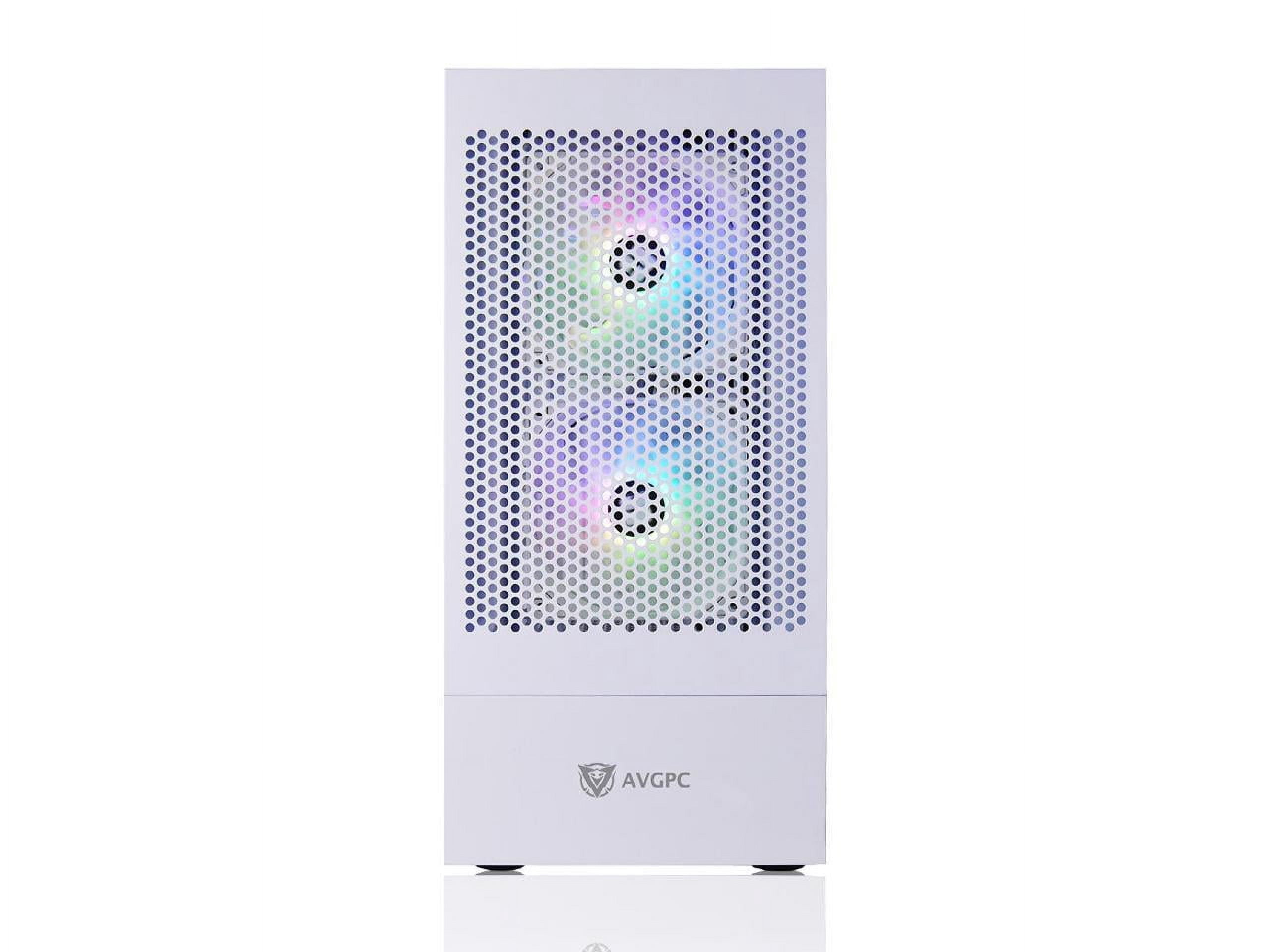 AVGPC Max Series Gaming PC - Intel Core i5-12600KF Unlocked, AMD RX 9060 XT GPU, 32GB RAM, 1TB M.2 NVMe SSD, 240mm Liquid CPU Cooler, ARGB Fans, Wifi/AC, MAX ATX Case, Windows 11 White