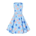 thumbnail image 3 of HAYIMI Child Girls Sleeveless Flower Fruits Print Dress With Bow Back Elegant Party Gown Summer Celebrations O-Neck Vacation Dresses, 3 of 3