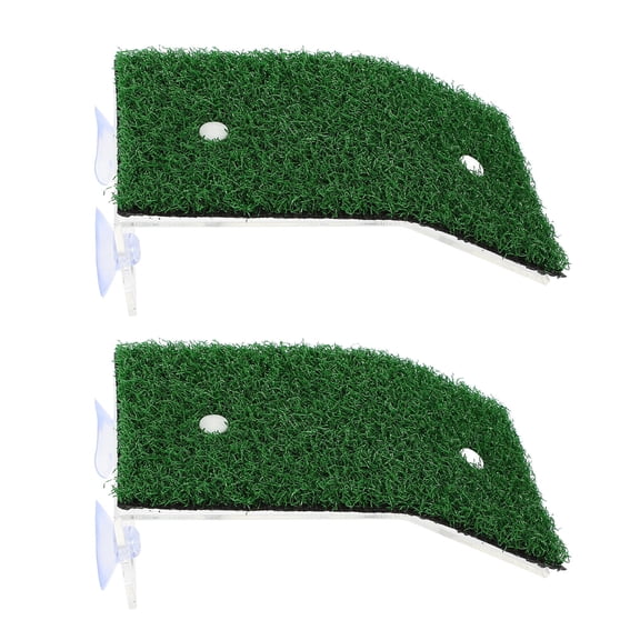 LOLIPPYY 2Pcs Acrylic Removable Turtle Basking Platform Green Decorative Dock for Aquarium Use