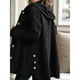 thumbnail image 5 of Chaqueta Informal de Holgada con Capucha y Larga para Mujer, Otoño e Invierno Negro XL, 5 of 6