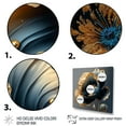 thumbnail image 3 of Designart Deep Blue And Gold Single Flower IV Canvas Wall Art, 3 of 5