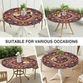 thumbnail image 7 of 44 Inch Round Tablecloth with Elastic Edge, Waterproof Oxford Fabric, Paisley Design, Durable and Wipe Clean for Indoor or Patio, 7 of 7