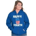 thumbnail image 3 of Happy Fourth of July American Patriot Zip Up Hoodie Men's Women's Brisco Brands S, 3 of 6