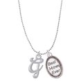 thumbnail image 1 of Delight Jewelry Silvertone Small Gelato Script Initial - G - Best Mom Ever Charm Necklace, 1 of 4