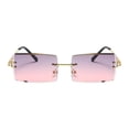 thumbnail image 3 of Gafas de sin borde gafas de rectangulares para la fiesta de verano de la playa Top gris de fondo rosa, 3 of 9