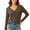 Coffee(New&Hot), variant on No Boundaries Women's V Neck Front Ruched Textured Long Sleeve Shirts Lightweight Loose Slim Fit Casual Layering Lounge Tops,Green,Size XL