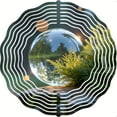 thumbnail image 2 of Metal Hanging Wind Spinners with Sound Wave Design - Reflective Sphere & Nature-Inspired Patterns for Yard & Garden Decor, 2 of 6
