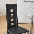 thumbnail image 5 of Ktaxon Modern Dining Chairs with High Back, 4 Person PU Leather Upholstered Four-Hole Cutout Dining Side Chairs for Dining Room, Kitchen, Home, Black, 5 of 6