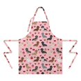 thumbnail image 2 of Pink Cute Dachshund Dog and Love Heart Apron-Garden Aprons for Women with Pockets-Cotton Linen Waterproof Kitchen Cooking Gardening Aprons Adjustable for Kitchen,Cooking,BBQ and Salon 33x27 Inch, 2 of 7