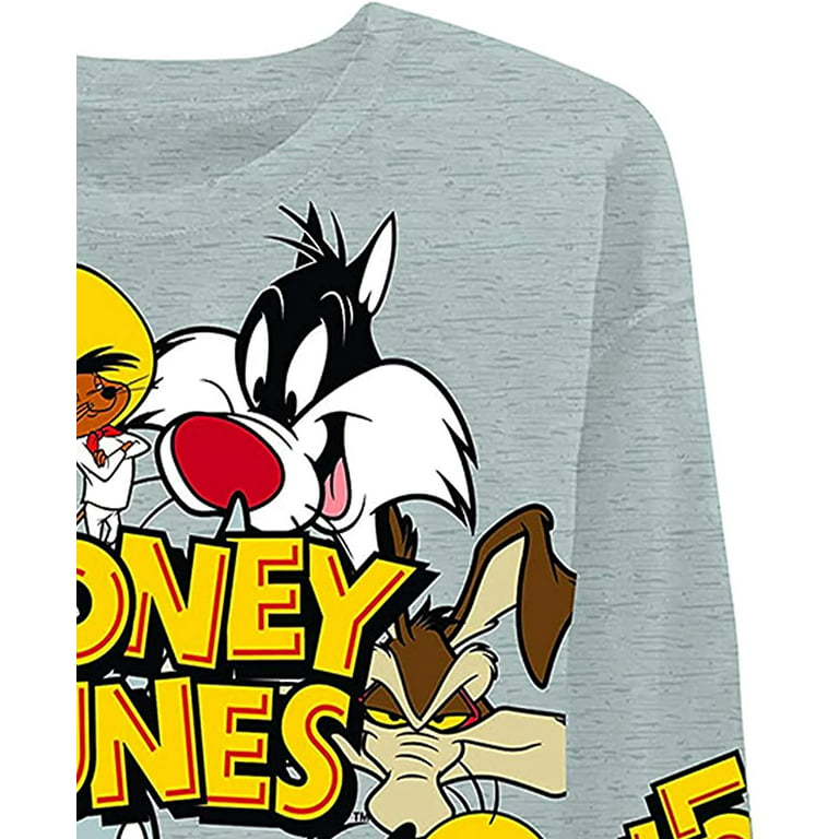 Looney Tunes Ladies Bugs Sleeve Ladies Fashion and Top Tee Taz Tweety, Tee Long Shirt Crop - 