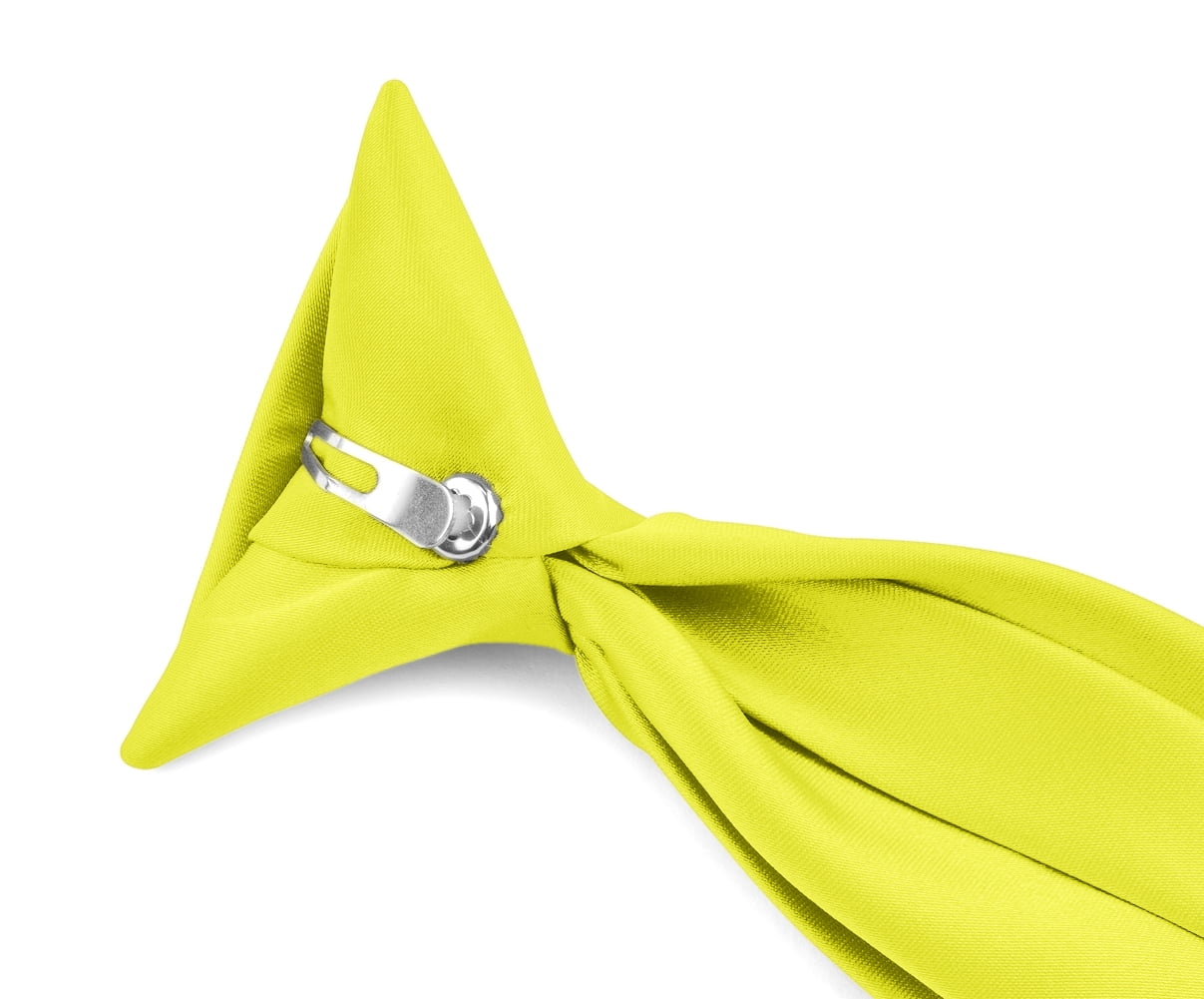 Boys NeckTie Solid Color Clipon Polyester Tie Moda Di Raza Many Colors
