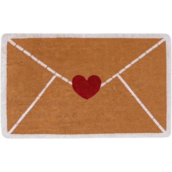 Valentine's Envelope Heart Welcome Mat – Non-Slip Rubber Backing Indoor Outdoor Front Door Decor Rug(LR 15.74 x 23.62 in 1 PC)