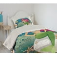 thumbnail image 2 of Ambesonne Colorful Quilted Coverlet 2 Pcs, Underwater Mermaid, Twin Size, Multicolor, 2 of 5