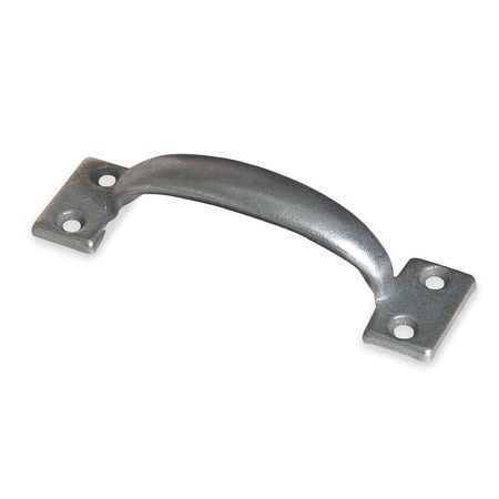 ZORO SELECT 4PE17 Door Pull, 5 3/4 In, Polished Zinc, Unthr. Through Holes