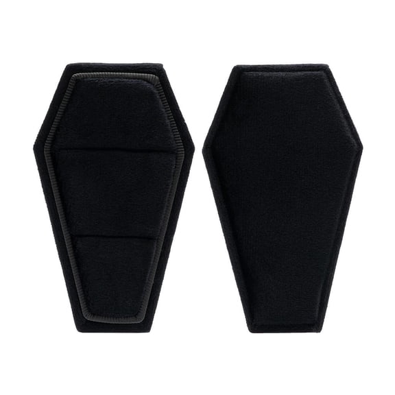 CIYISON Black Velvet Coffin Ring Box Jewelry Display Holder Ring Pendant Necklace Gift Box Organizer Wedding Ring Storage Box