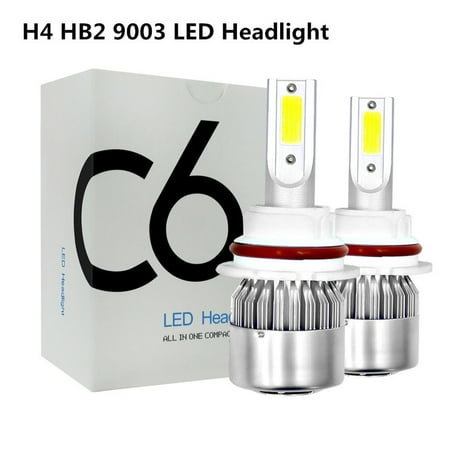 Headlamp Kit - 2 PCS C6 H4 HB2 9003 Led Headlight Bulbs Waterproof 36W Bulb 6000K Cool White Bulbs All-in-One Head-Lamps Conversion Kit 3800LM Beam Car Head Lamp Light