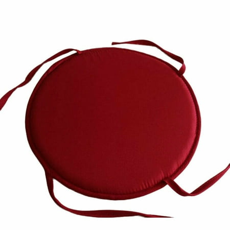 

naioewe Bar Chair Cushion with Ties Round Non Slip Kitchen Dining Seat Cushions High Stool Chair Pads Red