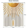 thumbnail image 5 of Mid Century Sun Shower Curtain 72Wx72L Inch Boho Abstract Arch Moon Phase Aesthetic Modern Minimalist Beige Artwork Cloth Fabric Waterproof Polyester Bathroom Decor Set with 12 Pack Hooks, 5 of 6