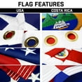 thumbnail image 3 of G128 Combo Pack: 20 Ft Telescoping Aluminum Flagpole (Silver) & American and Costa Rica Flags 3x5 Ft, Both ToughWeave Series Embroidered Polyester | Pole with Flags Included, 3 of 9
