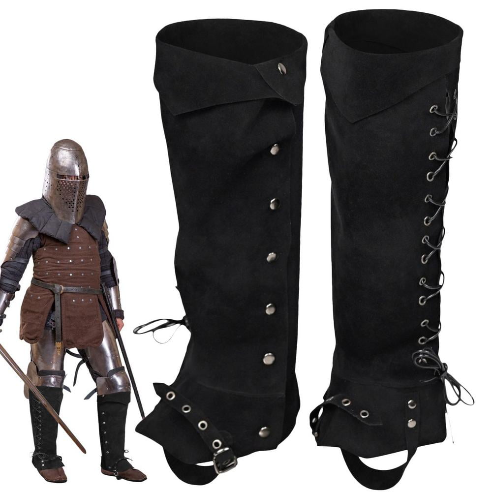 AIXING Pirate Boot Covers Medieval Leg Wraps Faux Leather Medieval Boot