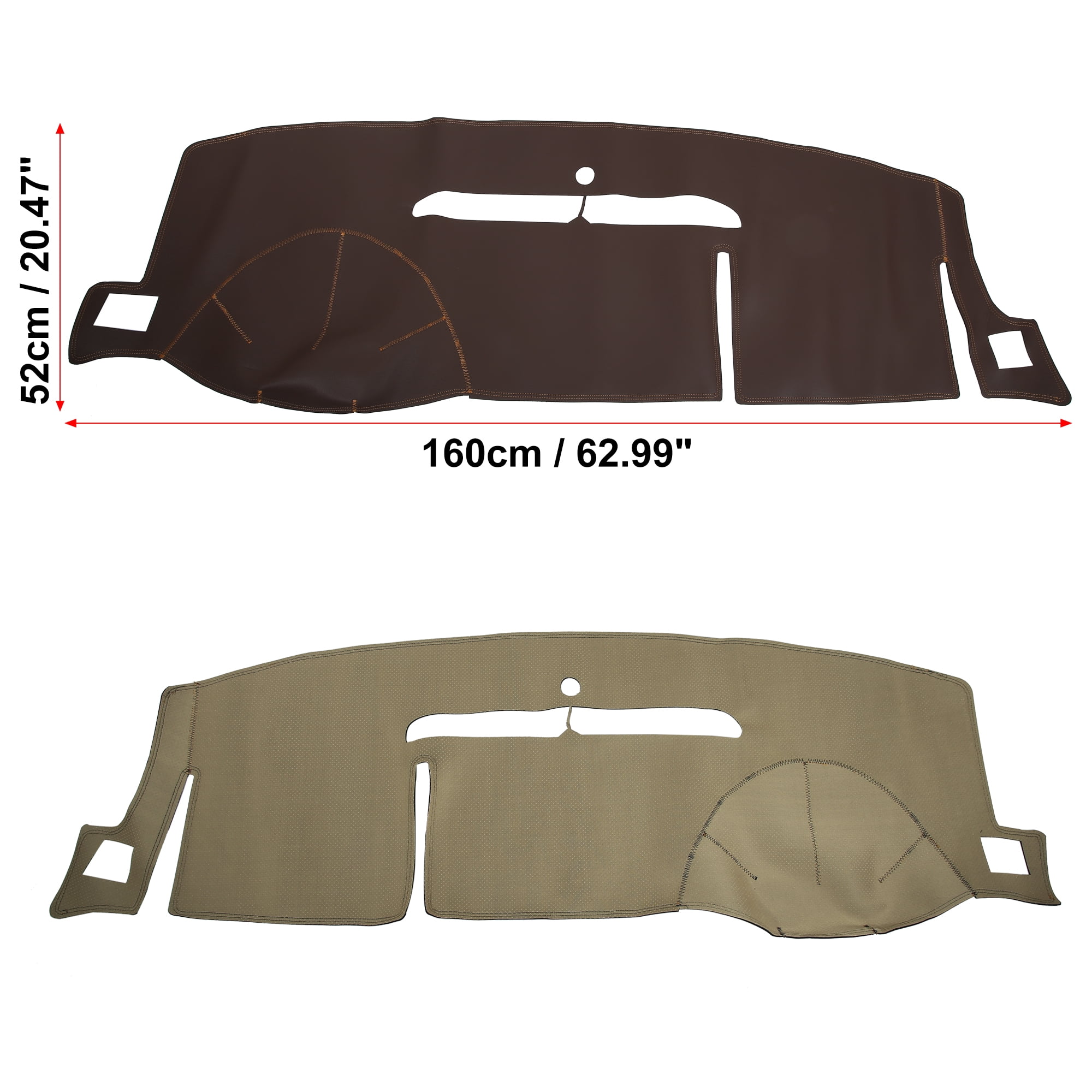 Car Dashboard Cover Non-Slip Faux Leather Dash Board Protector Cover Mat for Chevrolet Tahoe Suburban 2007-2014 Brown