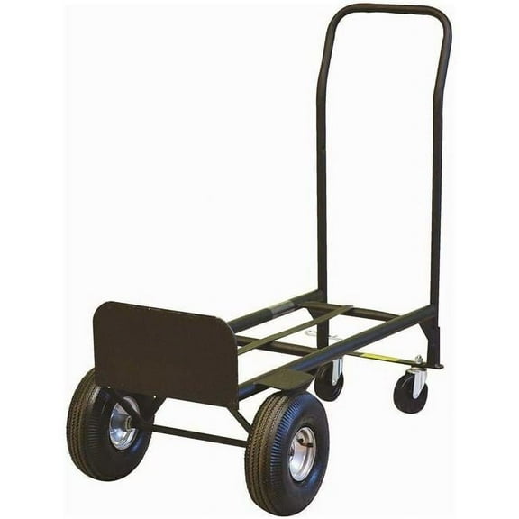 Milwaukee Hand Truck DC30080S Convertible Truck with 10 in. Pneumatic Tire, Black