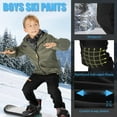 thumbnail image 5 of FEN AI Boys Snow Pants Kids Waterproof Hiking Skiing Pants Warm Fleece Lined Softshell Trousers Windproof Outdoor Winter Pants for Youth, 5 of 8