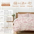 thumbnail image 6 of Farmhouse Pink Floral Bedding Duvet Cover Set Full Size 4 Pieces Linen Boho Flower Rustic Country Bedding Set with Zipper Closure, 1 Comforter Cover 86x86 Inches 1 Flat Sheet & 2 Pillow Cases, 6 of 7