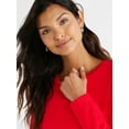 thumbnail image 6 of Free Assembly Women's Crewneck T-Shirt with Long Sleeves, Sizes XS-XXXL, 6 of 7