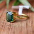 thumbnail image 2 of Emerald Ring, 925 Sterling Silver Ring, Gold Band Plated, Octagon Emerald Ring, Women Ring, Green Gemstone Ring, Crystal Ring, Gift For Her,, 2 of 4