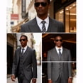 thumbnail image 6 of Men's 3 Piece Check pattern Suit - Two Button Business Wedding Prom Tuxedo (Jacket+Vest+Pants), 6 of 7
