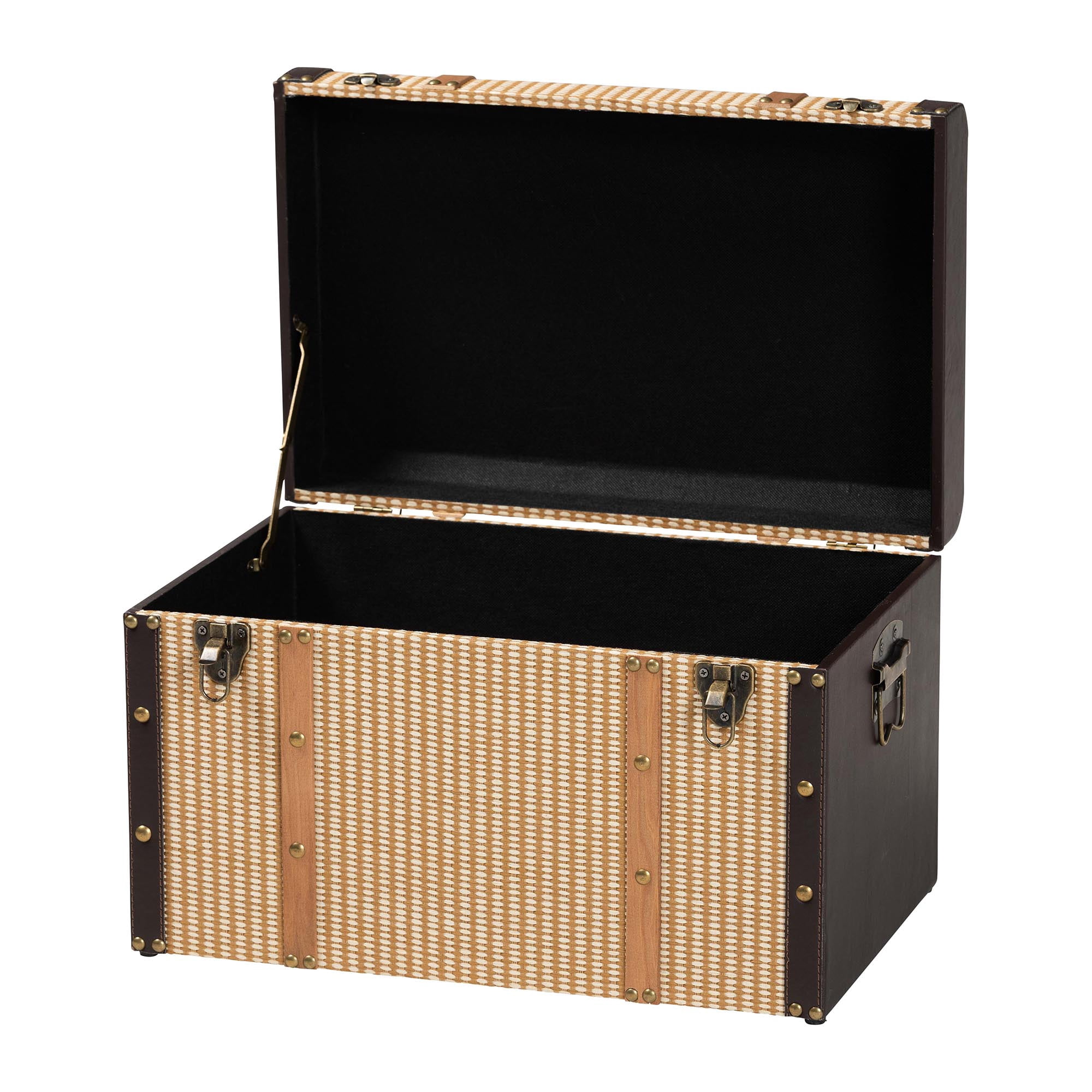 Baxton Studio Manton Mid-Century Storage Trunk, Light Brown
