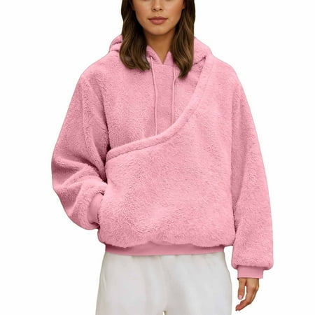 BOOMNY Women s Pet Cat Dog Pouch Fleece Hoodies Solid Pullover Hoodie for Women Trendy Casual Kitten Puppy Pouch Hooded Sweatshirts With Pocket