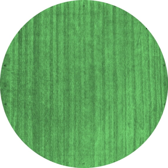 Ahgly Company Indoor Round Abstract Emerald Green Contemporary Area Rugs, 6' Round