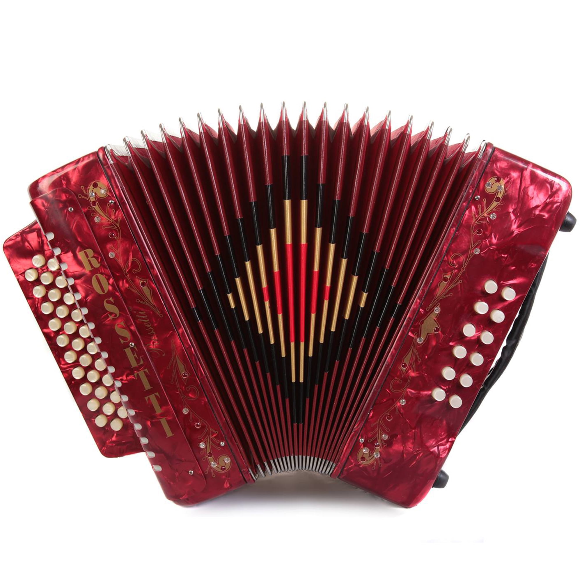 Rossetti 31 Button Accordion 12 Bass FBE, Red