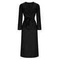 thumbnail image 5 of MELDVDIB Dresses for Women Vintage V-Neck Long Sleeve Spring Fall Long Dress Fashion Casual Solid Color Slim Outfits, 5 of 8