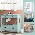 thumbnail image 2 of 36'' Modern Console Table with Storage Drawers and Open Bottom Shelf, Solid Wood Entryway Side Table Sofa Table with Storage Cabinets for Living Room Hallway, Green, 2 of 7