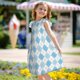 thumbnail image 5 of Fotbe Blue and White Squares Vestido de Dormir para Niñas de 3 a 10 Años, Mangas Cortas, Estilo Princesa, Pijama Camisón con Mangas Voladas-Large, 5 of 6