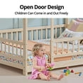 thumbnail image 7 of Queen Size Montessori Floor Bed Frame with Slats and Fence, Wooden House Bed for Boys Girls Bedroom, Natural, 7 of 7